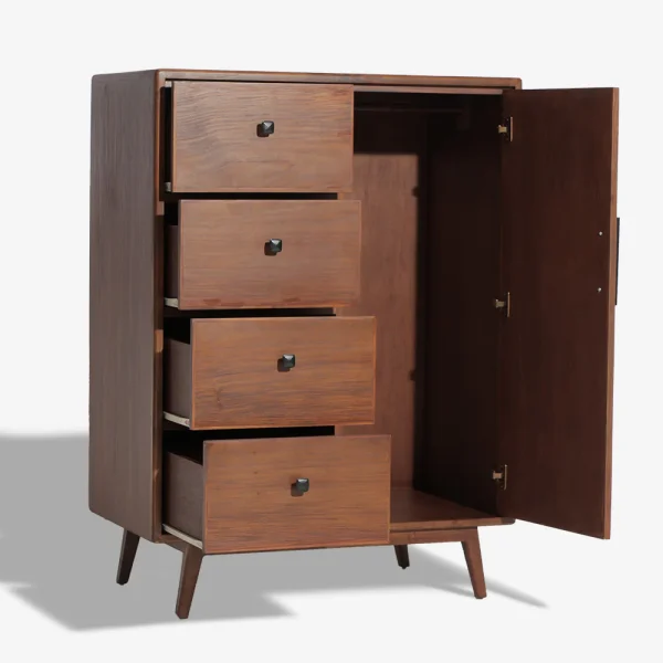 Haze 1 Door 4 Drawers Low Wardrobe - Image 2