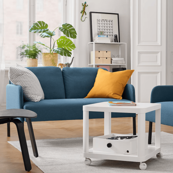 Side table on casters, white - Image 3