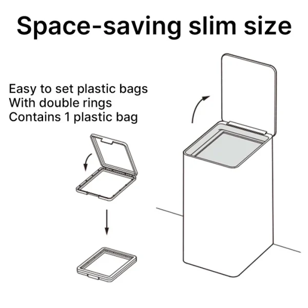 Compact Toilet Dustbin 75x95x150 - Image 3